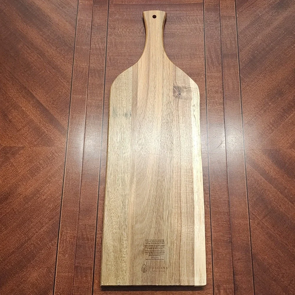 Toscana Ravinia Artisan Acacia Wood Charcuterie Cutting Board Paddle 24